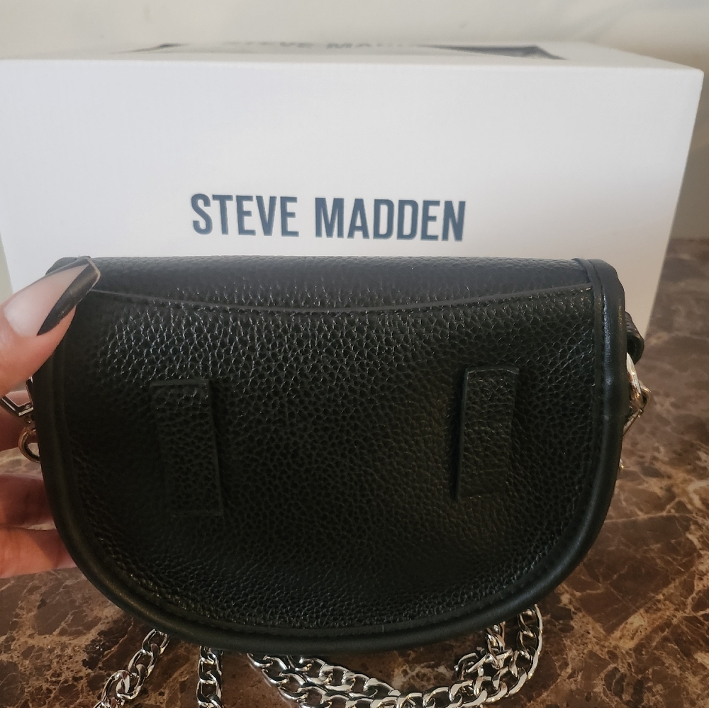 Steve Madden Textured Black 2way Crossbody/Belt Bag NWOT - Picture 6 of 12